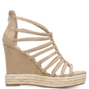 Carlos Camilla Tan Platform Wedge Sandals Size 10 Sandal Wedges